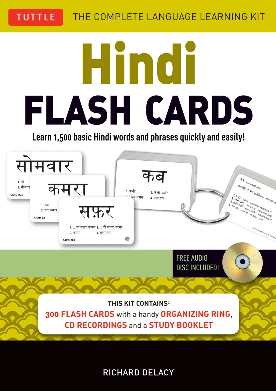 Hindi Flash Cards Kit Learn 1 500 Basic Hindi Words And Phrases Quickly And Easily By Richard Delacy